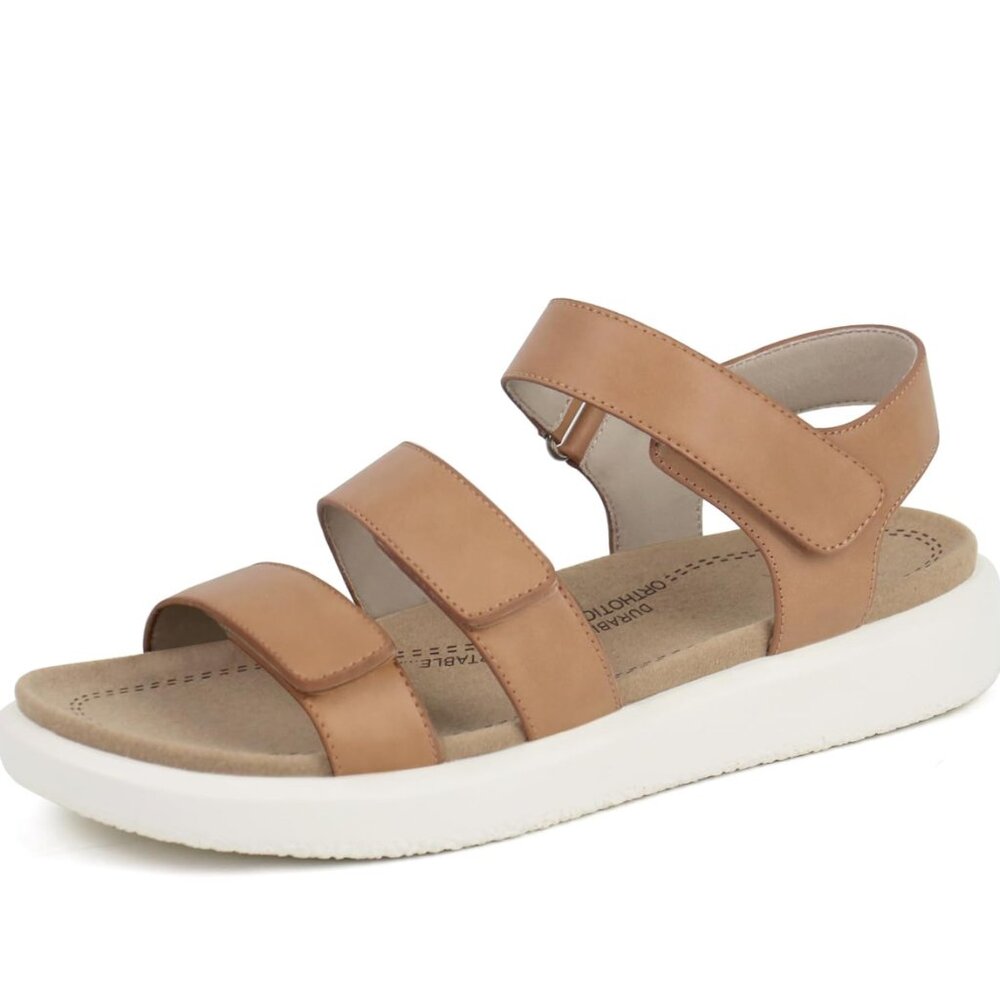 ORTOREX Women Orthotic Walking Sandals, size 5 | tan